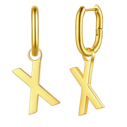 Hypoallergenic Initial Letter Dangle Earrings for