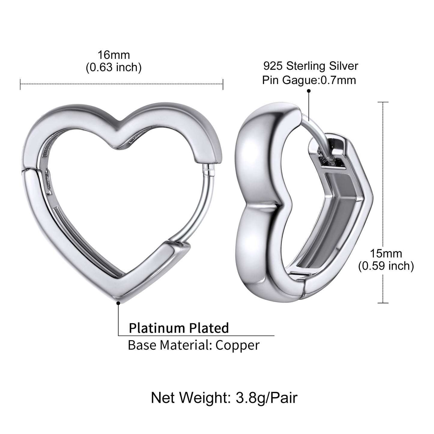 Dainty Heart-shaped Earrings for