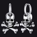 Punk Skull Crossbone Hoop Earrings Gift for