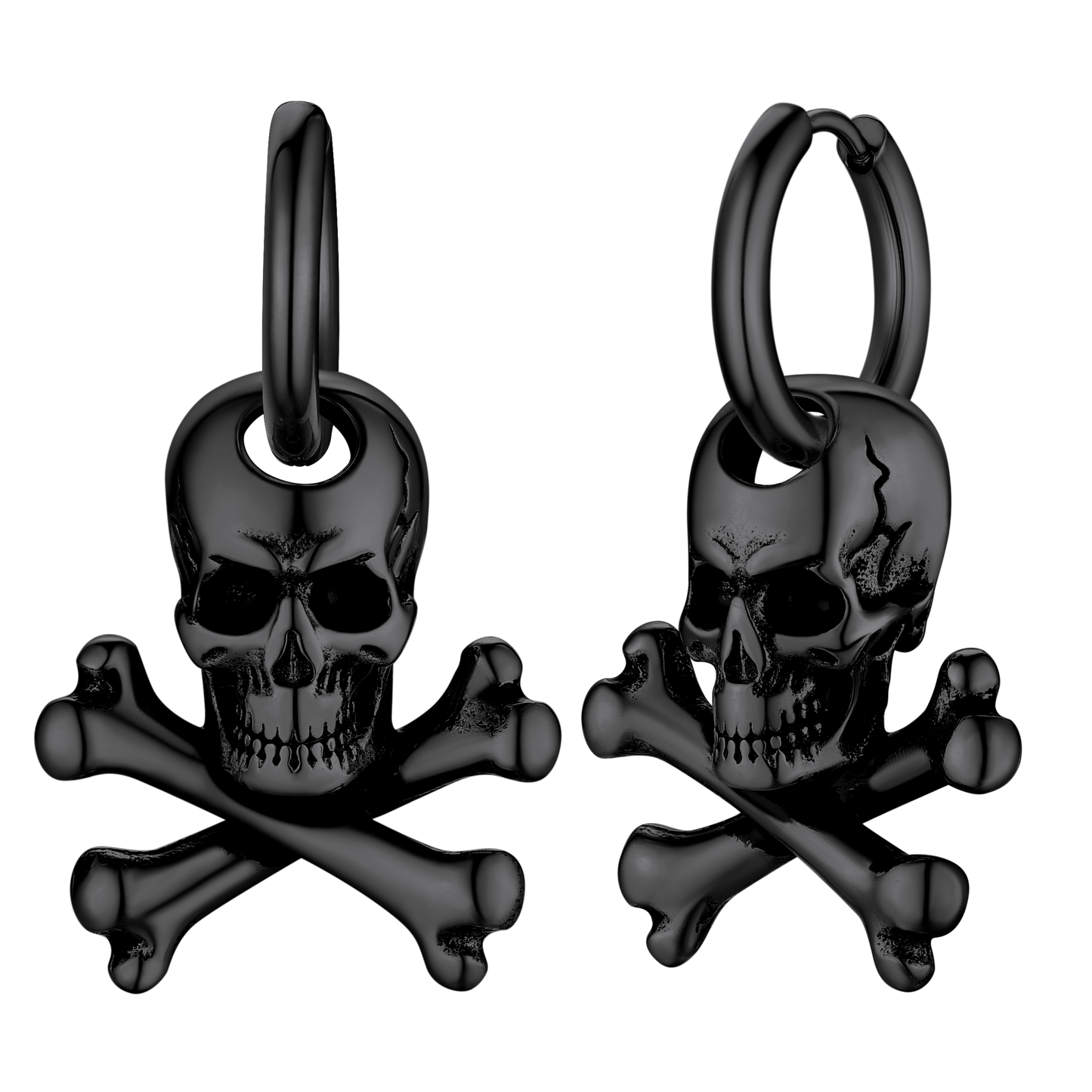 Punk Skull Crossbone Hoop Earrings Gift for