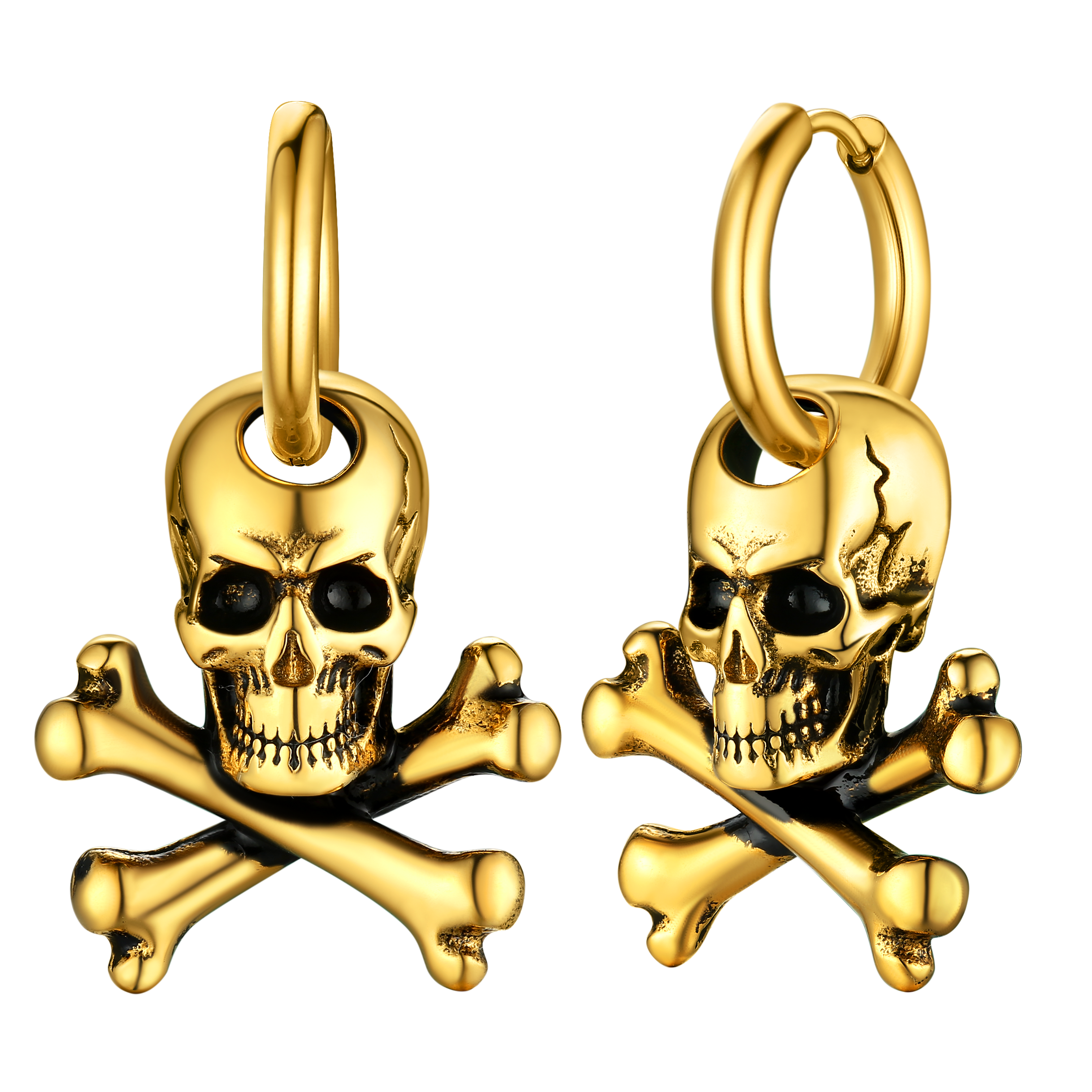 Punk Skull Crossbone Hoop Earrings Gift for
