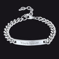 7mm Customized Id Cuban Chain Link Bracelet Gift for