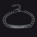 Customized Engraved Id Bar Cuban Chain Link Bracelet for