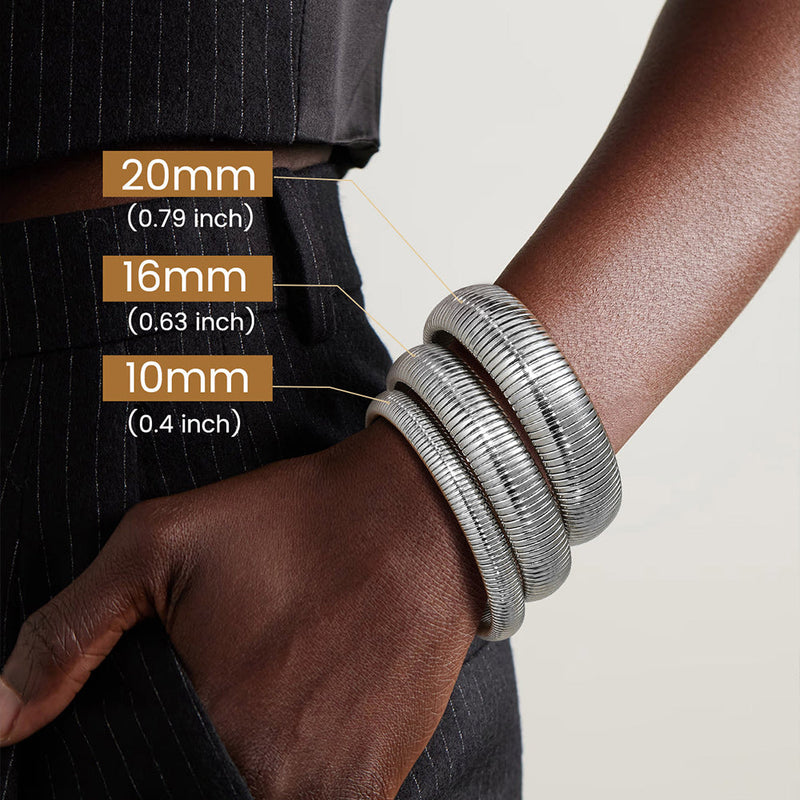 Stretch Chain Bangle Bracelet for , 10/16/20mm Width