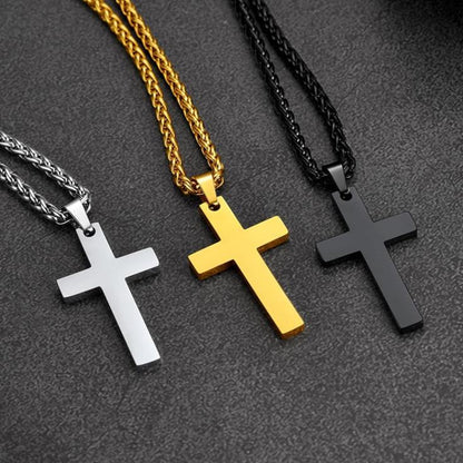 Stainless Steel Cross Pendant Necklace for