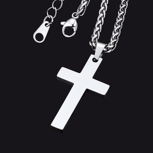 Stainless Steel Cross Pendant Necklace for