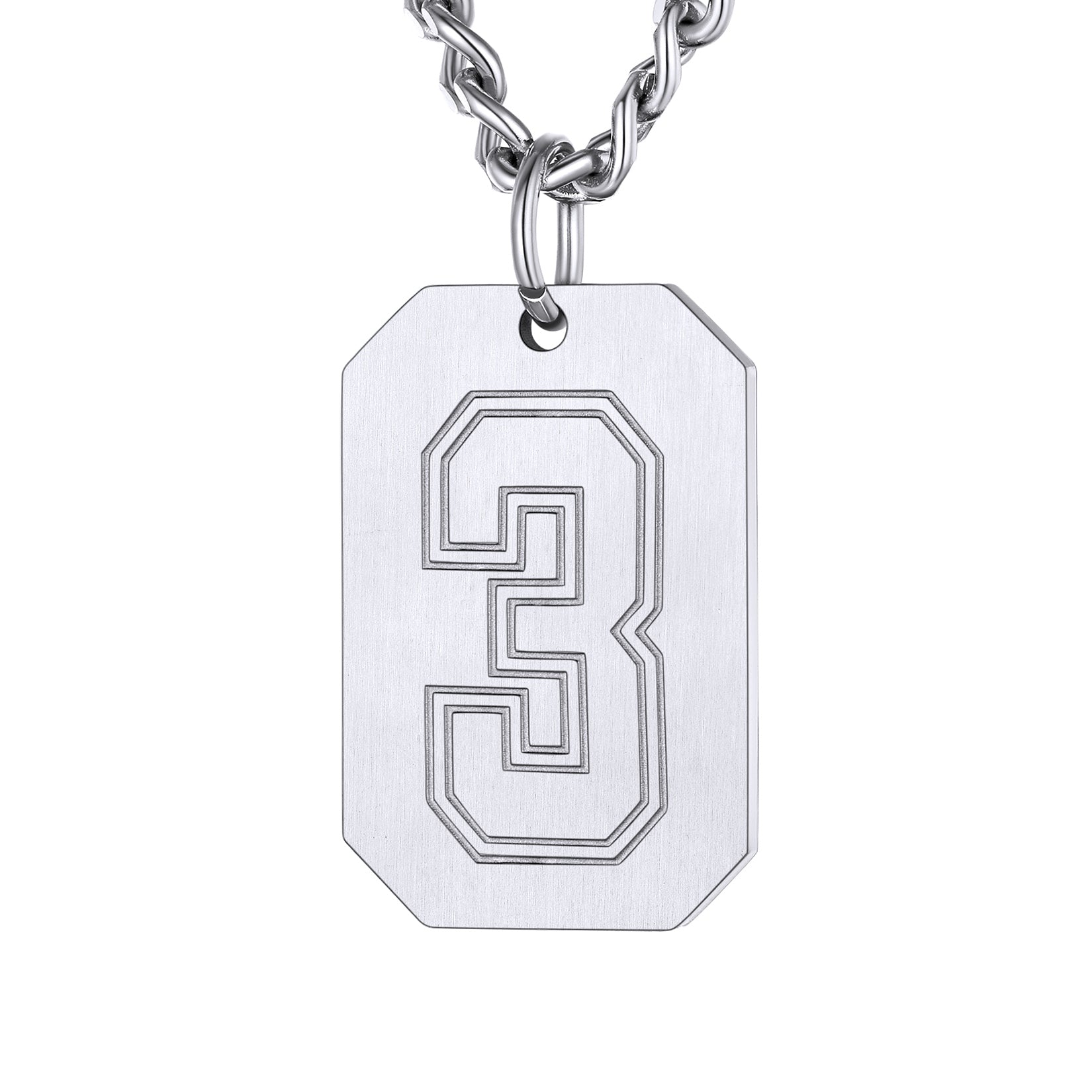 Custom Baseball Jersey Number Dog Tag Necklace for Sport