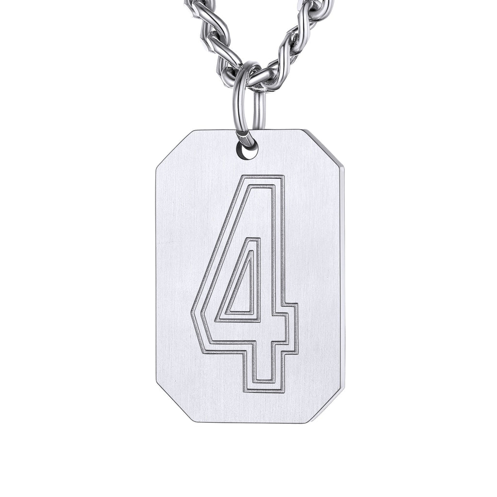 Custom Baseball Jersey Number Dog Tag Necklace for Sport