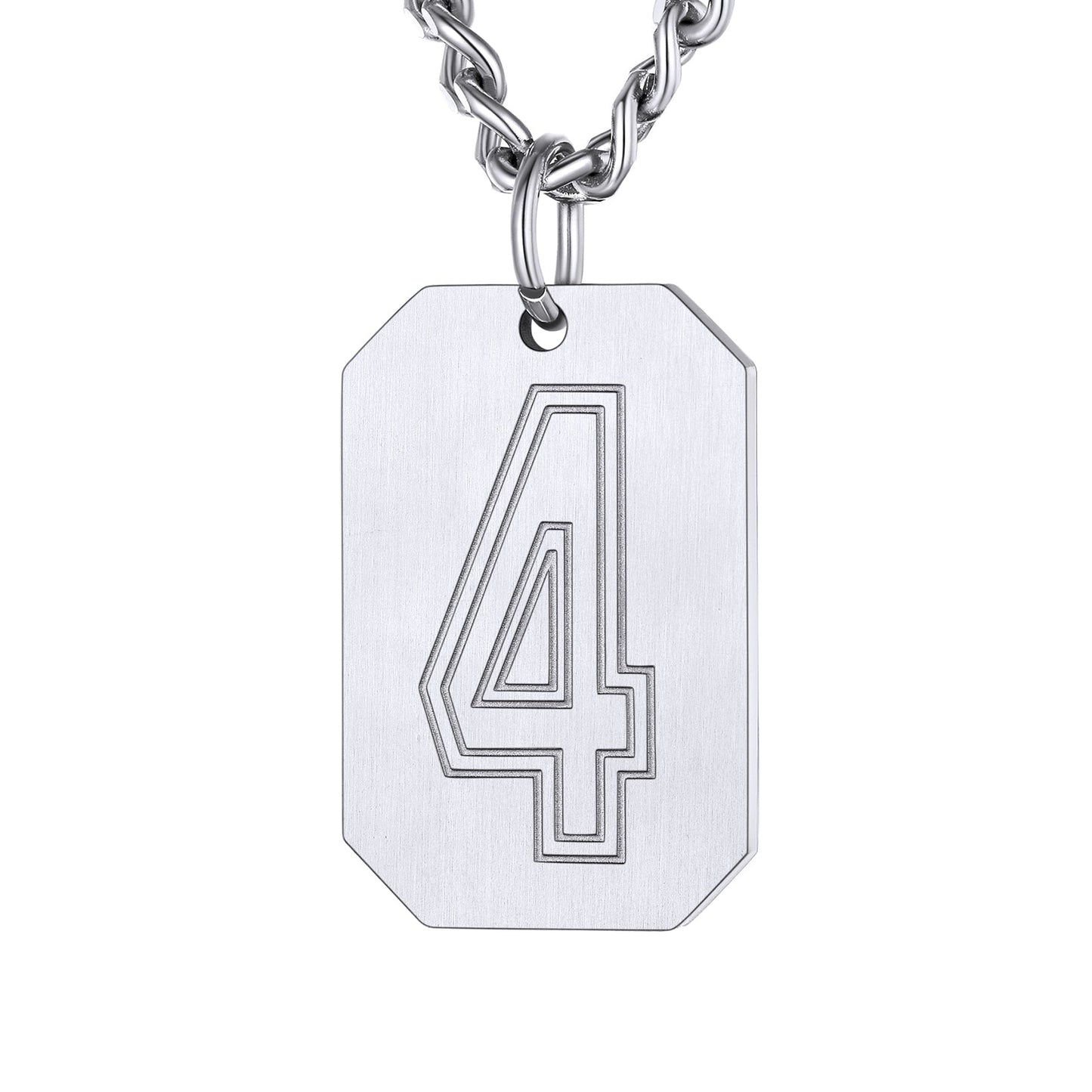 Custom Baseball Jersey Number Dog Tag Necklace for Sport