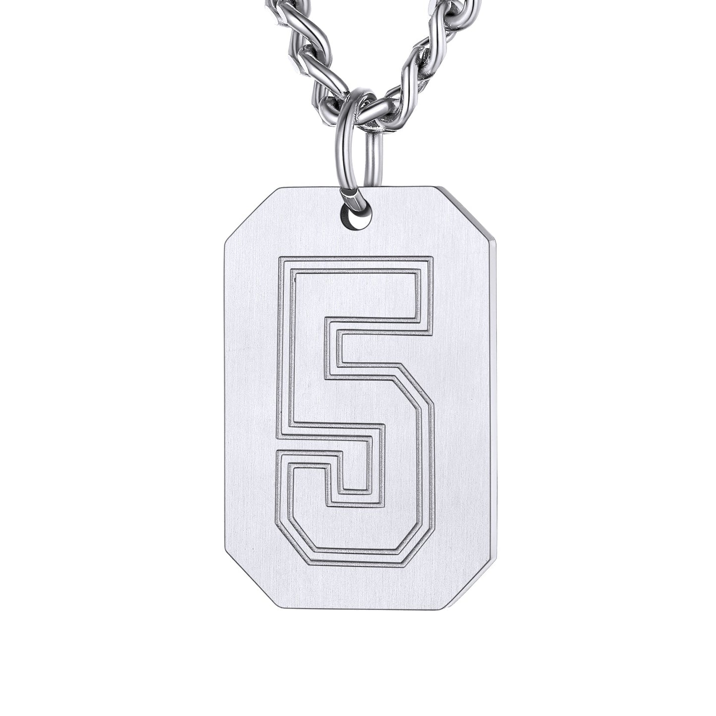 Custom Baseball Jersey Number Dog Tag Necklace for Sport