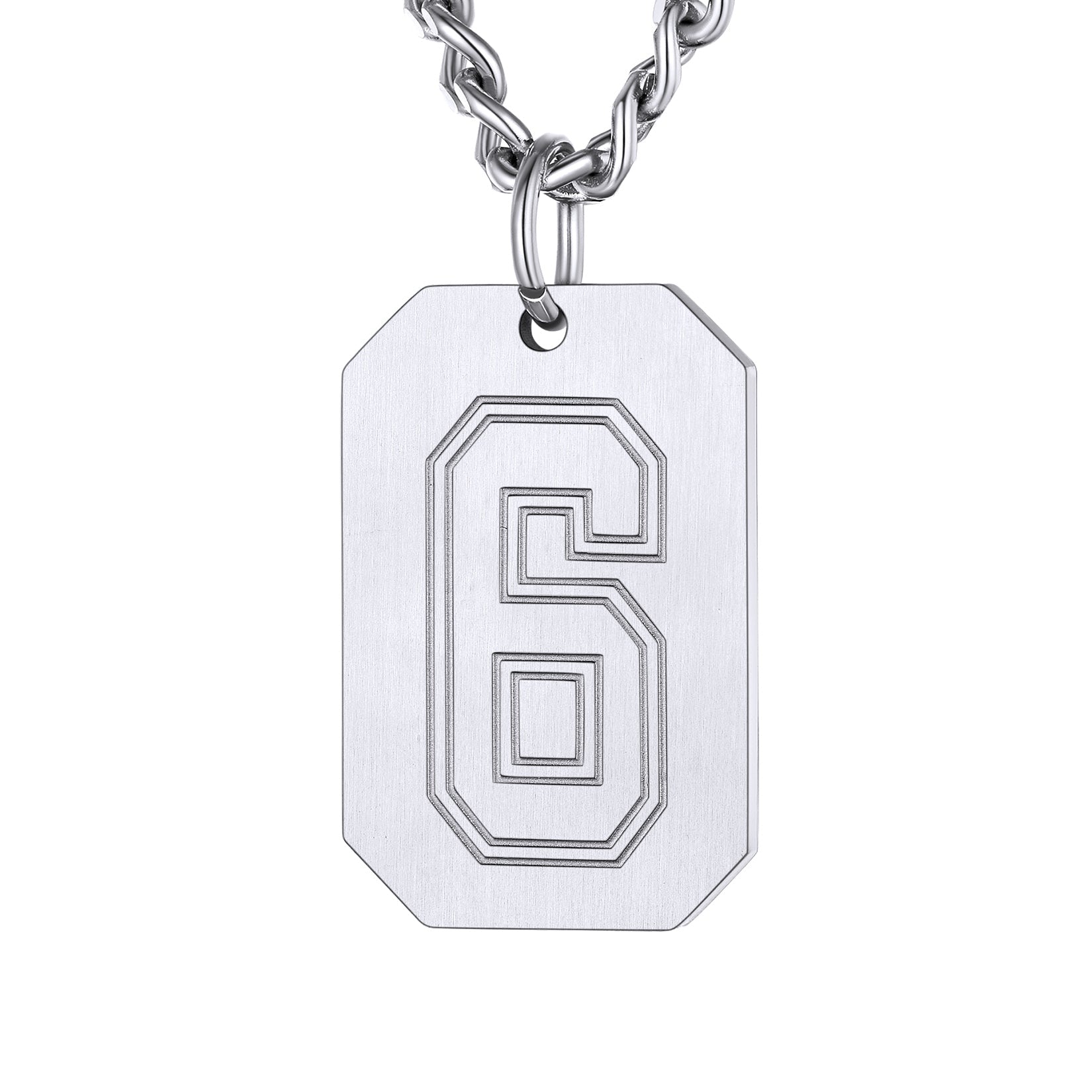 Custom Baseball Jersey Number Dog Tag Necklace for Sport