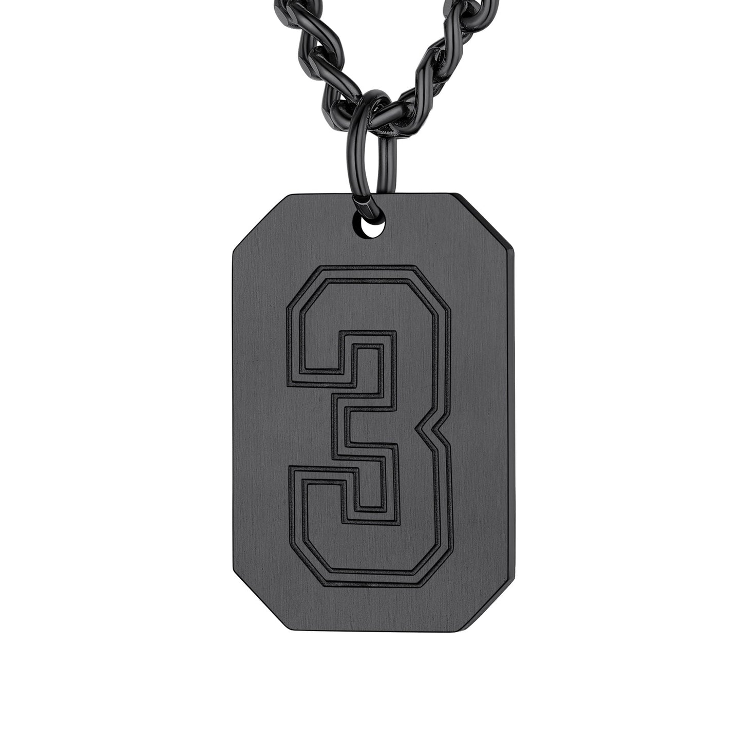 Custom Baseball Jersey Number Dog Tag Necklace for Sport