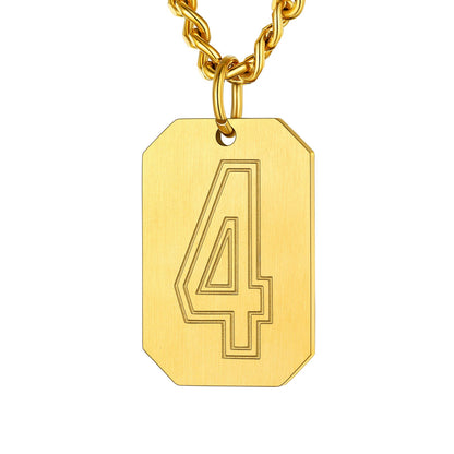 Custom Baseball Jersey Number Dog Tag Necklace for Sport