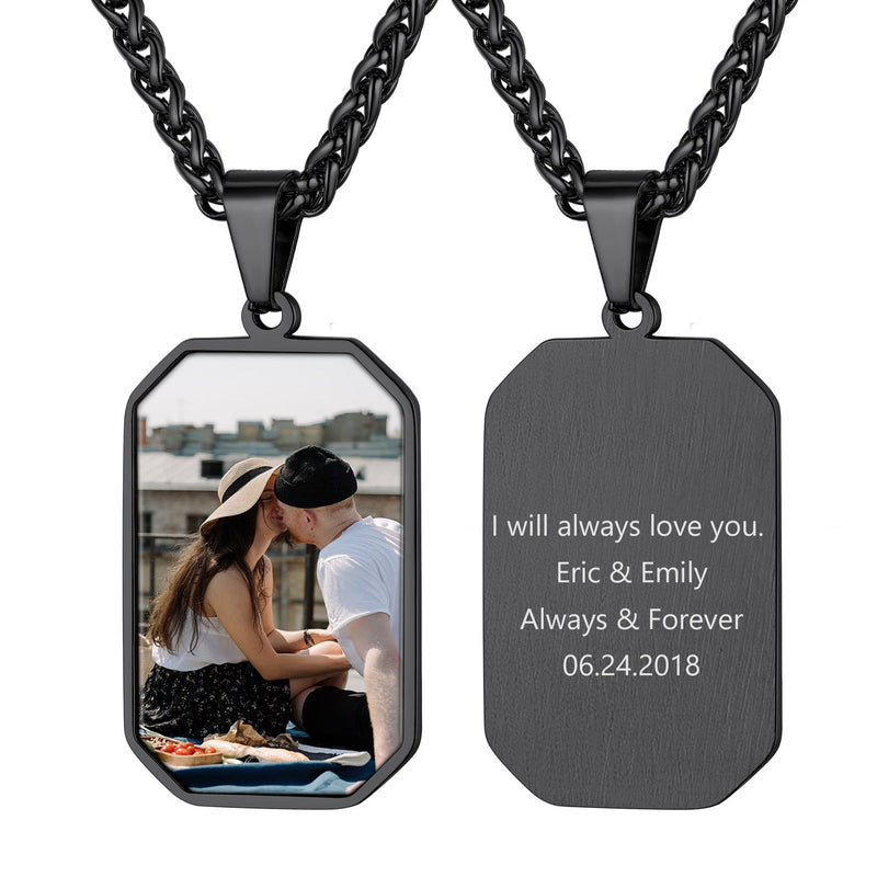 Customized Engraved Photo Dog Tag Necklace for /