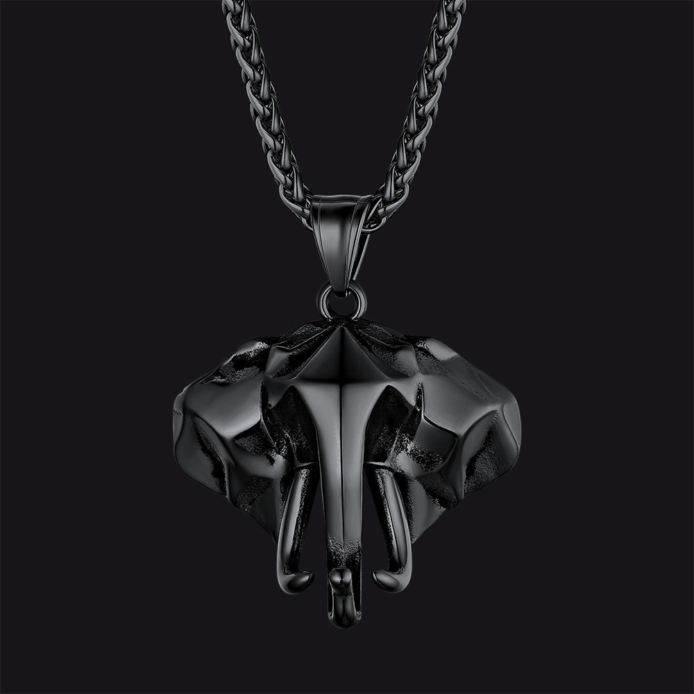 Stainless Steel African Elephant Necklace for