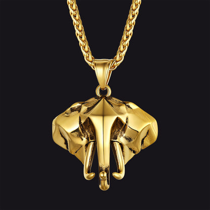 Stainless Steel African Elephant Necklace for