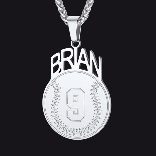 Custom Sports Necklace Name Tag With Jersey Number for Fans Athlete