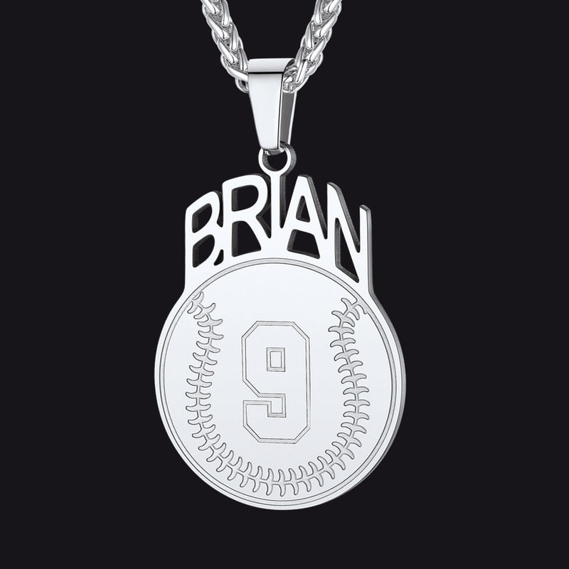 Custom Sports Necklace Name Tag With Jersey Number for Fans Athlete