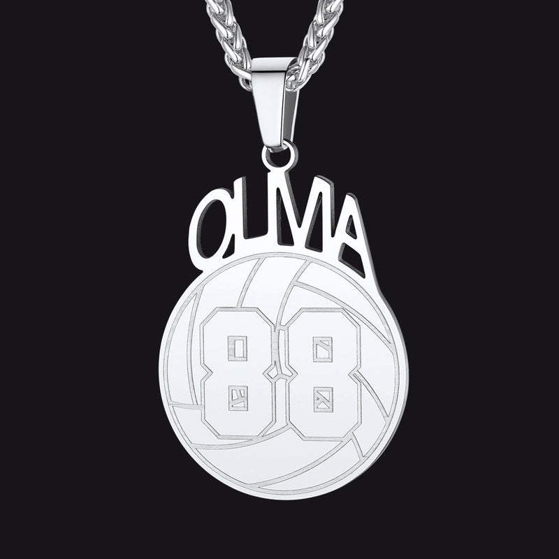 Custom Sports Necklace Name Tag With Jersey Number for Fans Athlete