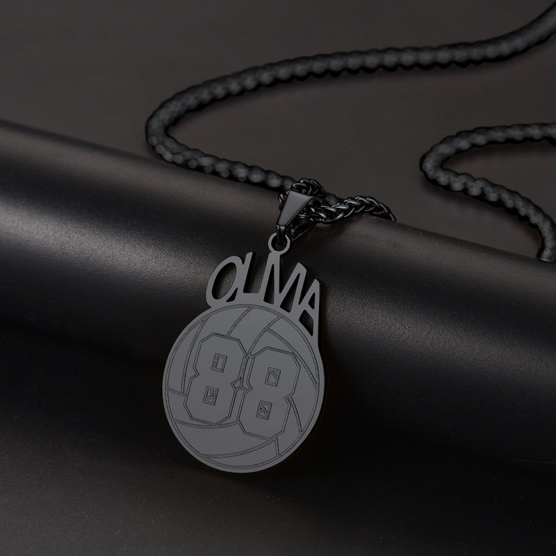 Custom Sports Necklace Name Tag With Jersey Number for Fans Athlete