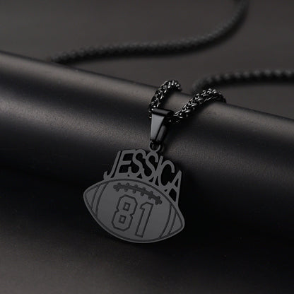 Custom Sports Necklace Name Tag With Jersey Number for Fans Athlete