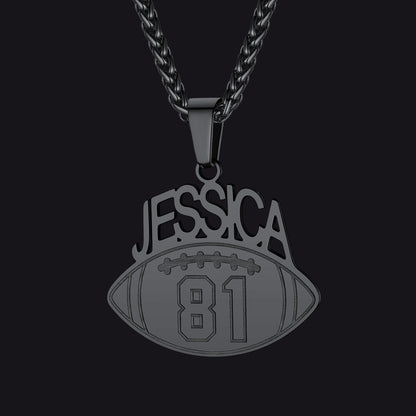 Custom Sports Necklace Name Tag With Jersey Number for Fans Athlete