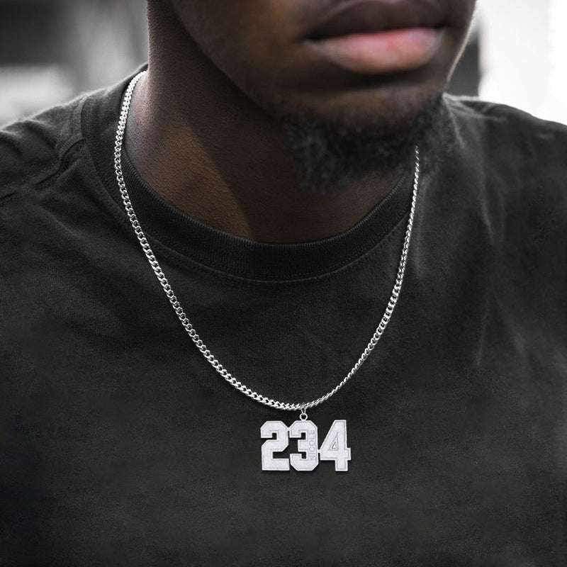 Custom Sports Jersey Number Necklace for Sport Fans, Gift for
