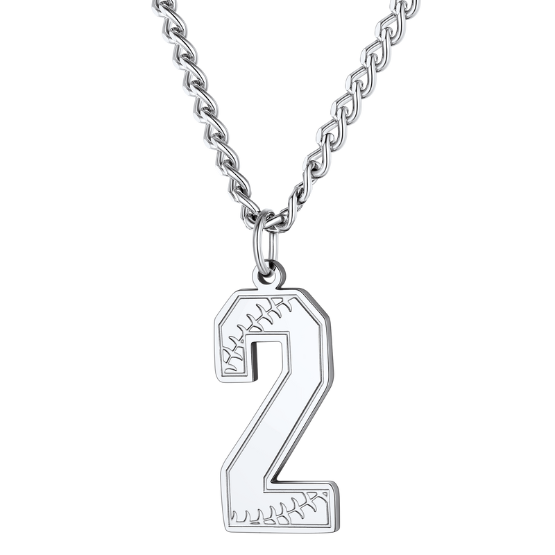 Custom Baseball Jersey Number Pendant Necklace for