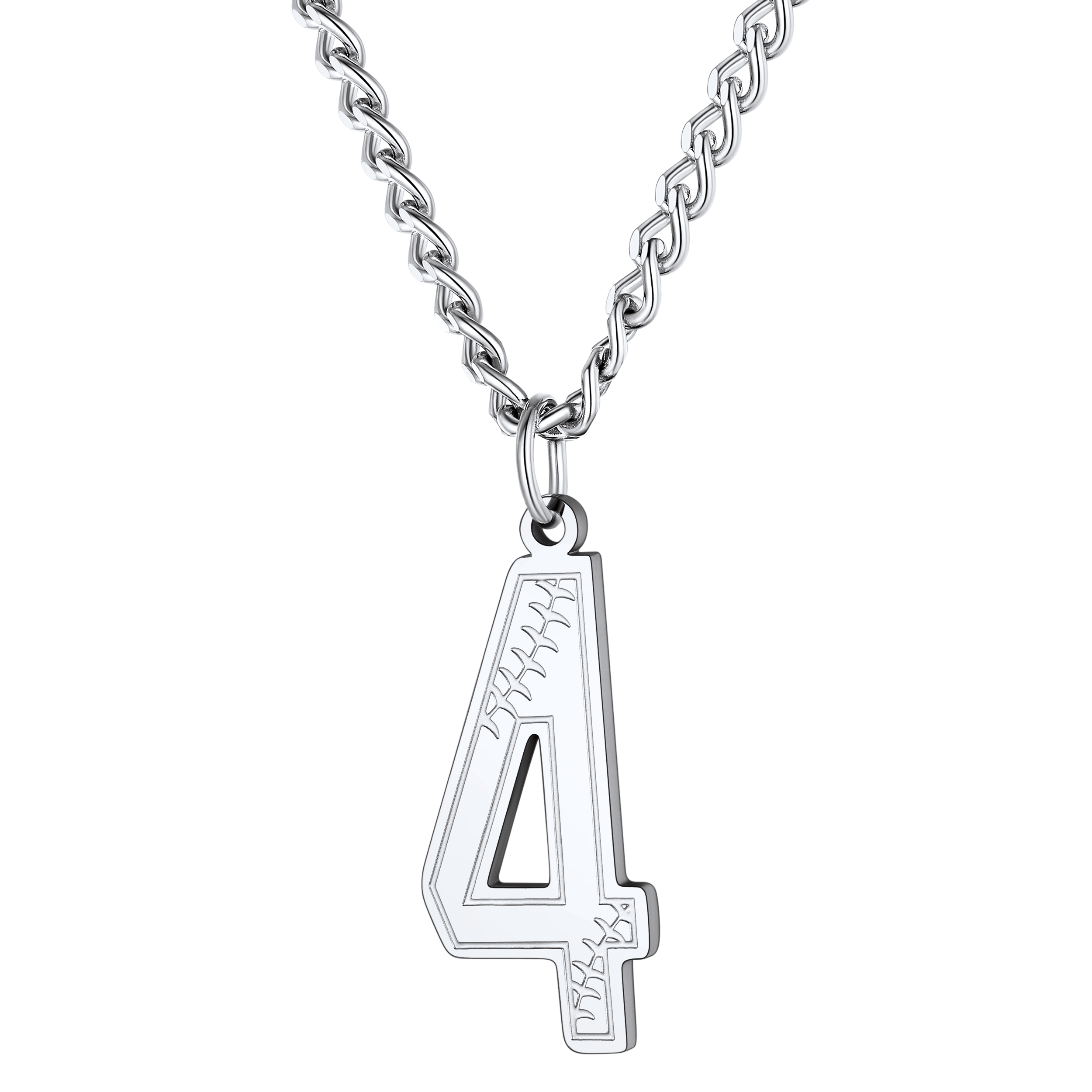 Custom Baseball Jersey Number Pendant Necklace for