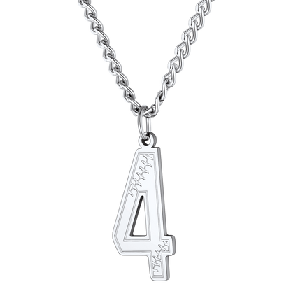 Custom Baseball Jersey Number Pendant Necklace for
