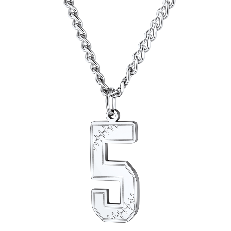 Custom Baseball Jersey Number Pendant Necklace for