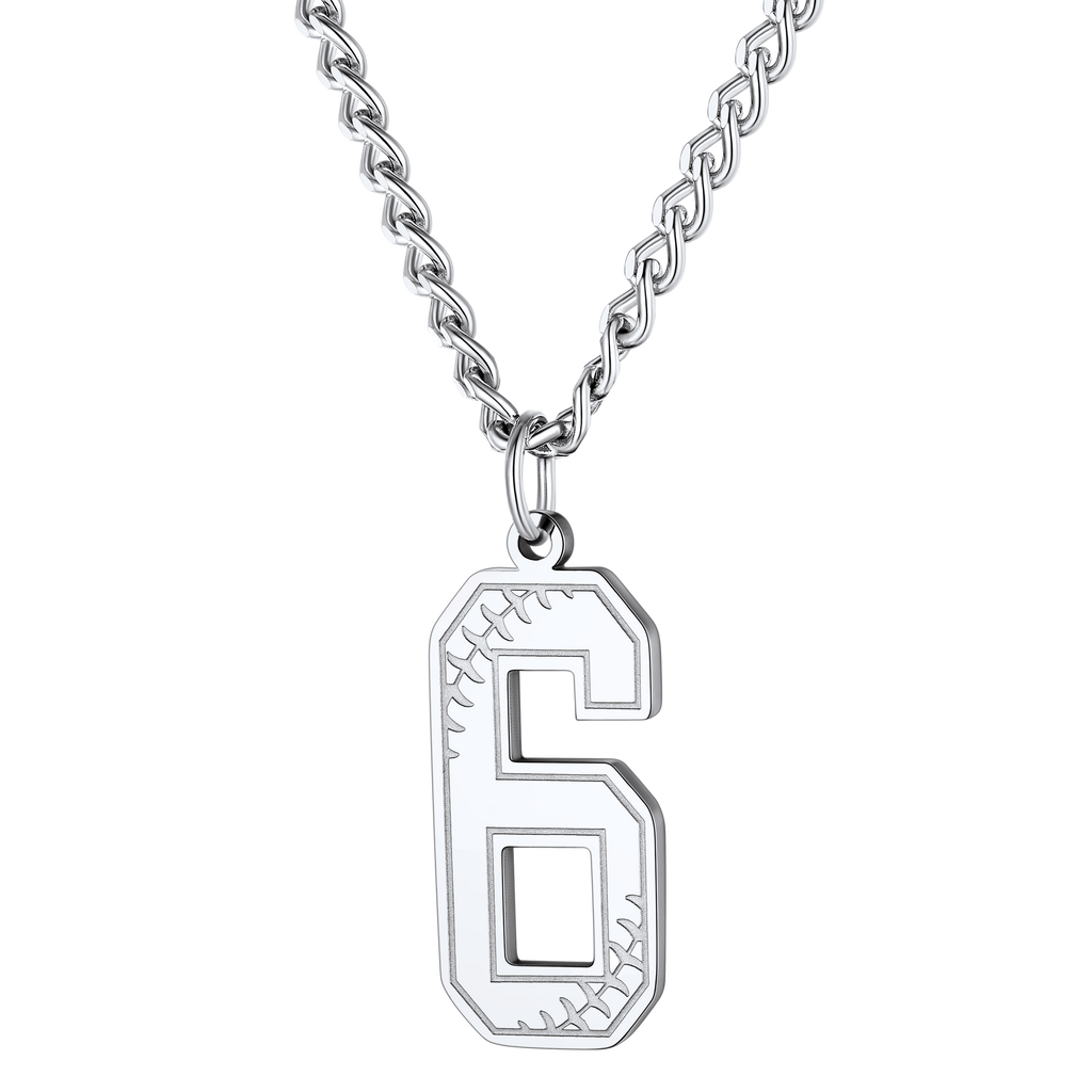 Custom Baseball Jersey Number Pendant Necklace for