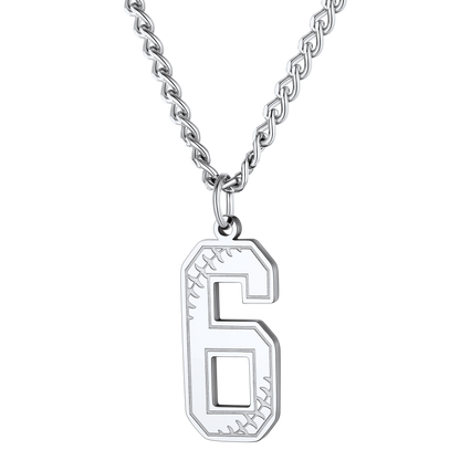 Custom Baseball Jersey Number Pendant Necklace for