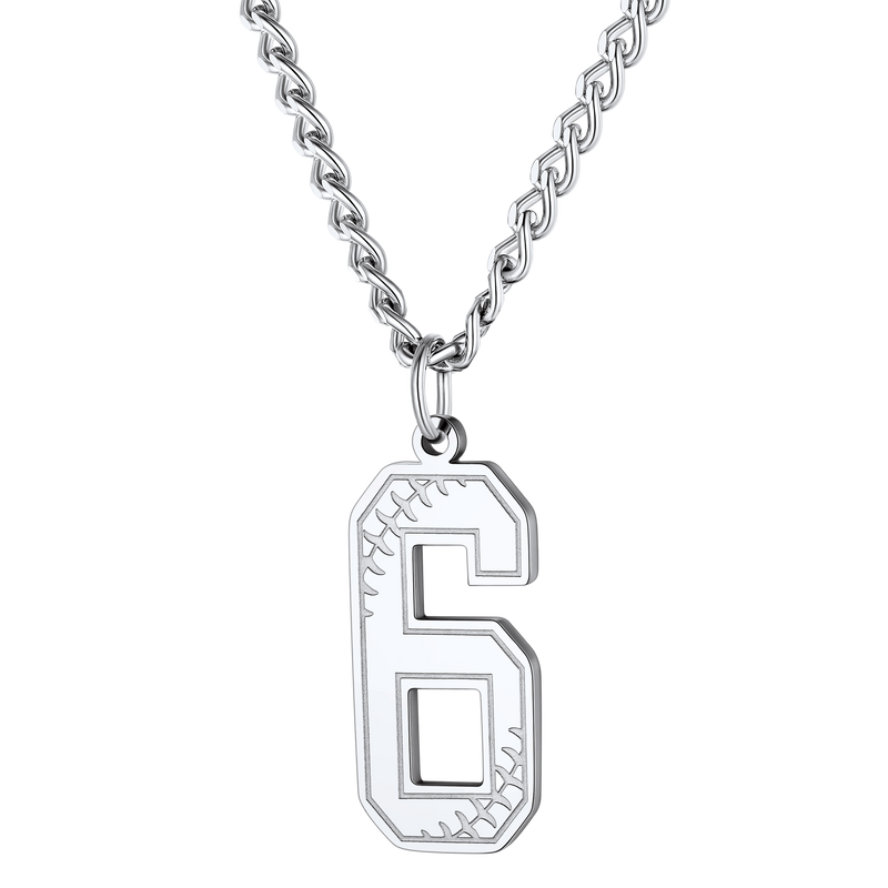 Custom Baseball Jersey Number Pendant Necklace for