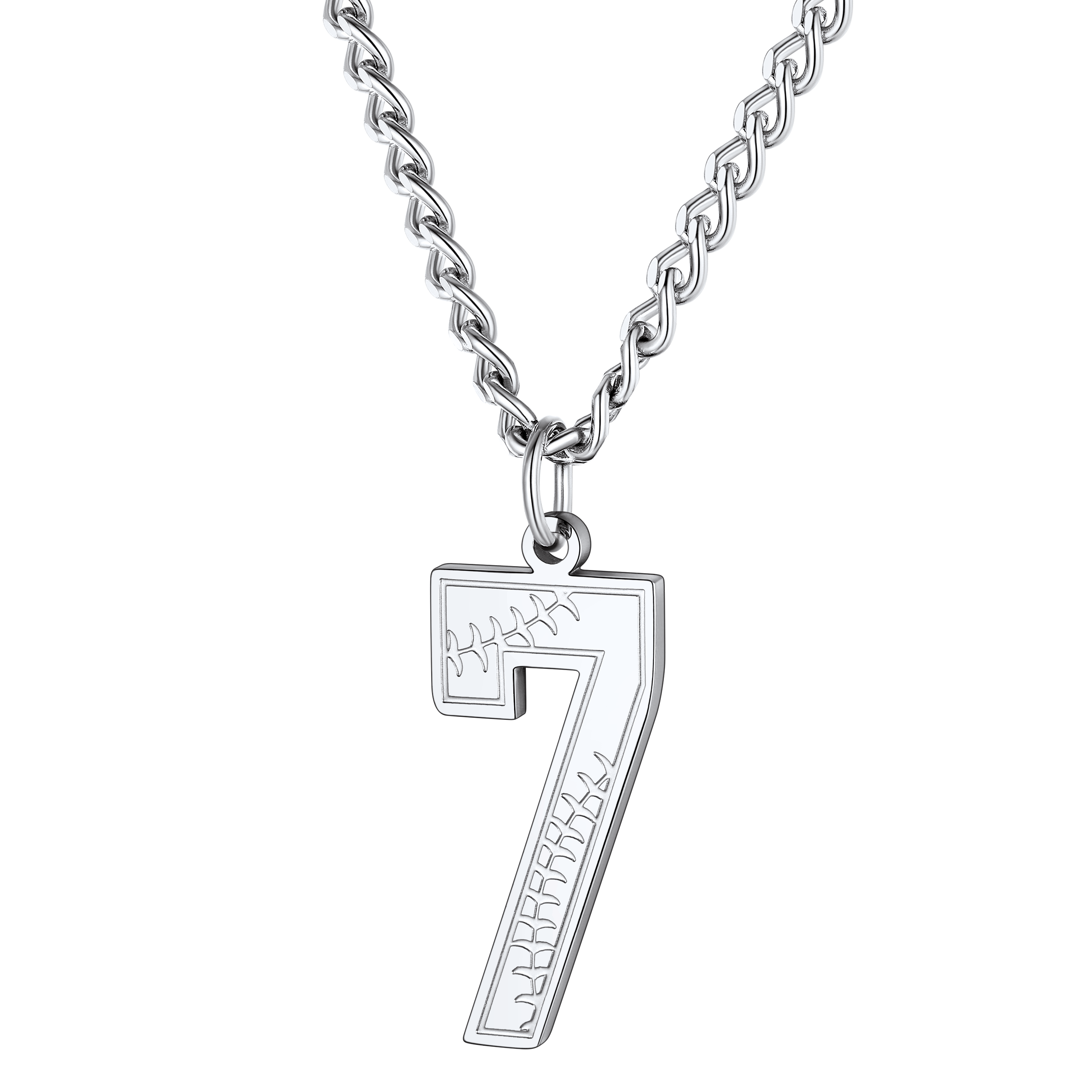 Custom Baseball Jersey Number Pendant Necklace for