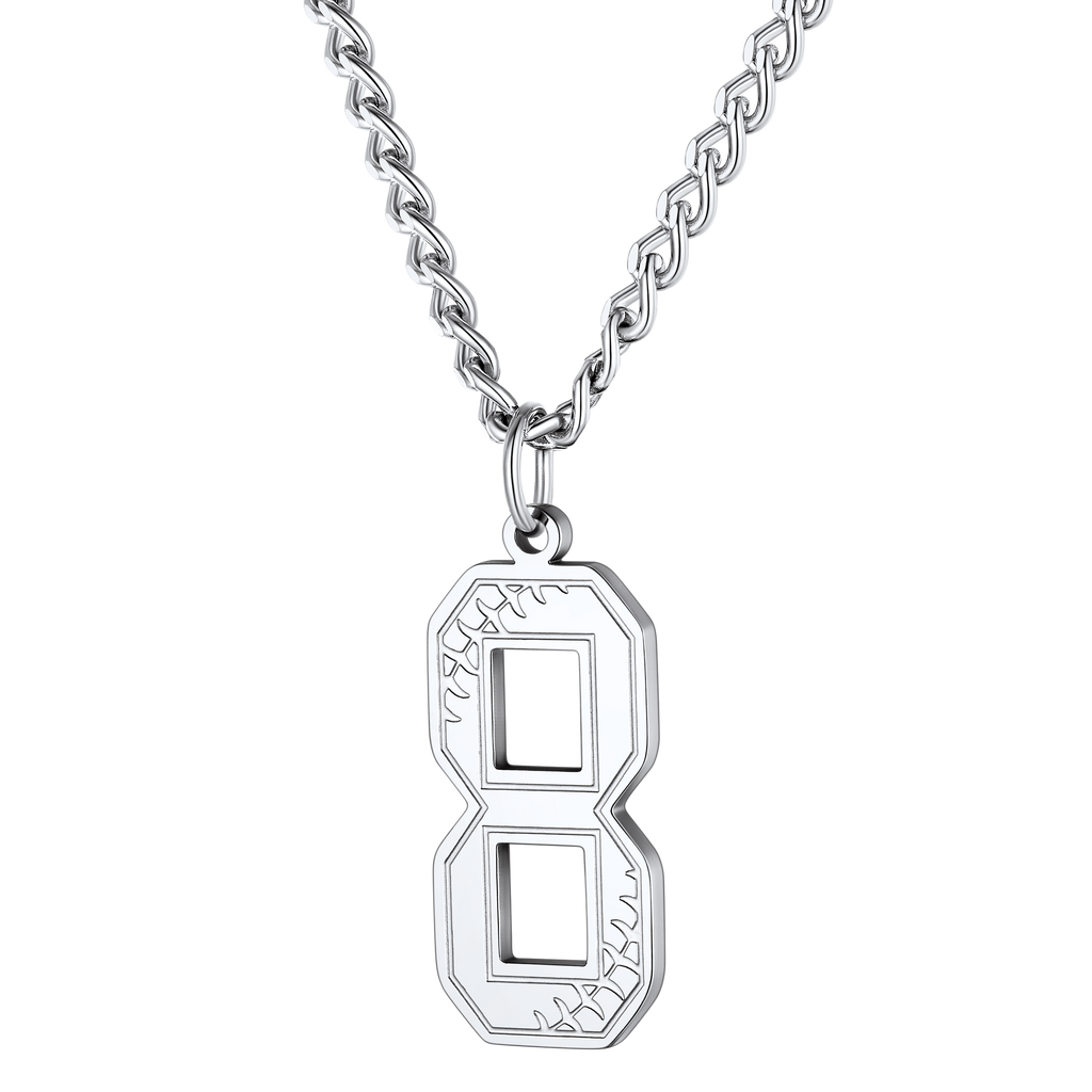 Custom Baseball Jersey Number Pendant Necklace for