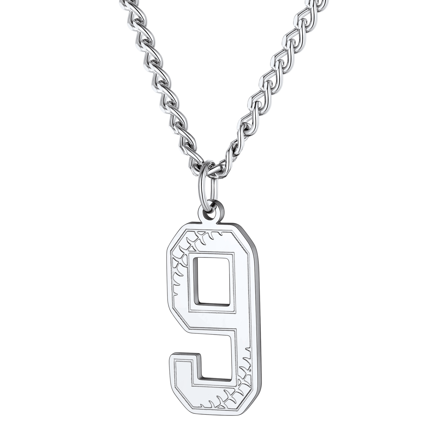 Custom Baseball Jersey Number Pendant Necklace for