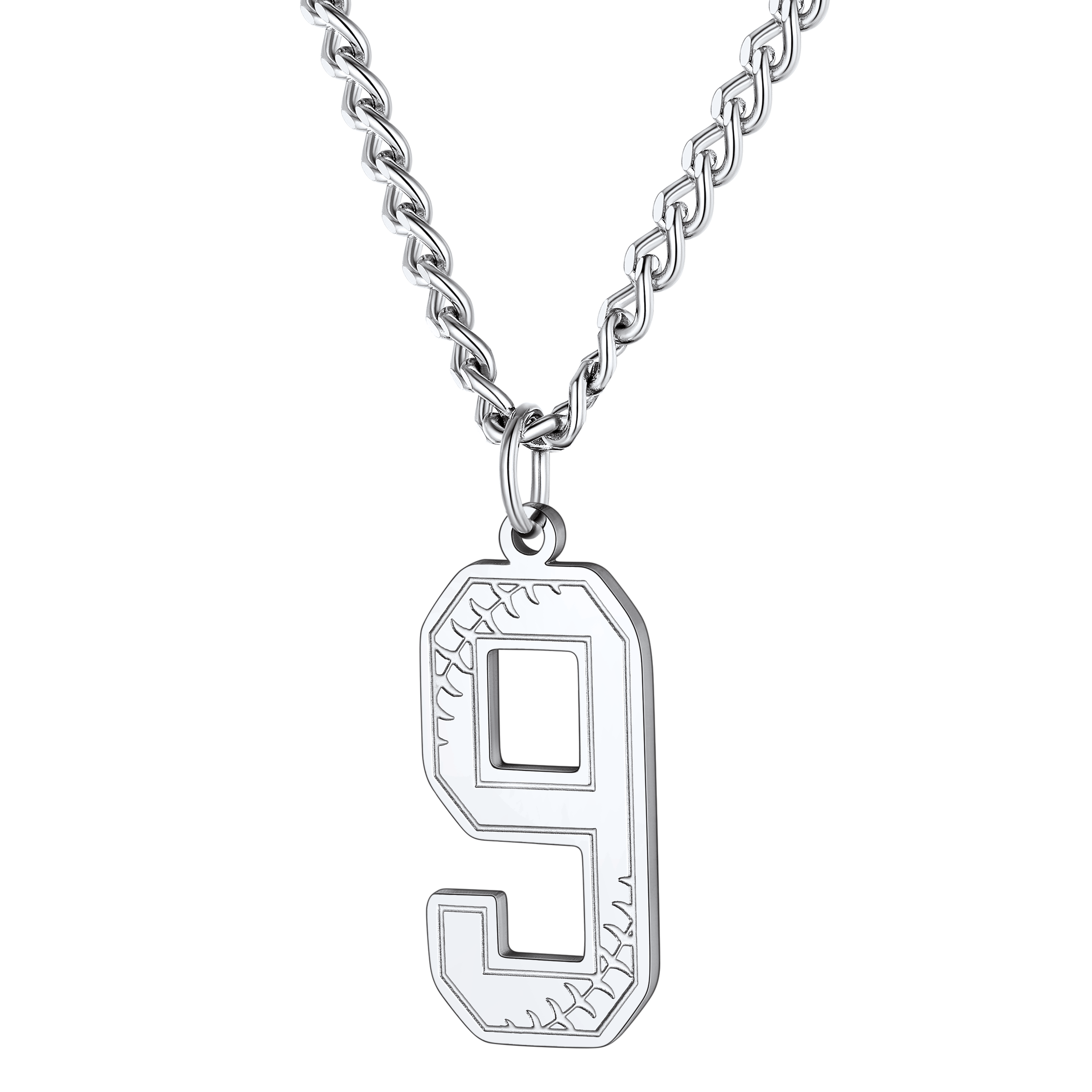 Custom Baseball Jersey Number Pendant Necklace for
