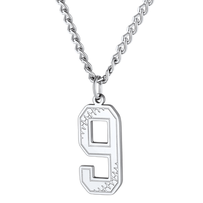 Custom Baseball Jersey Number Pendant Necklace for