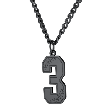 Custom Baseball Jersey Number Pendant Necklace for