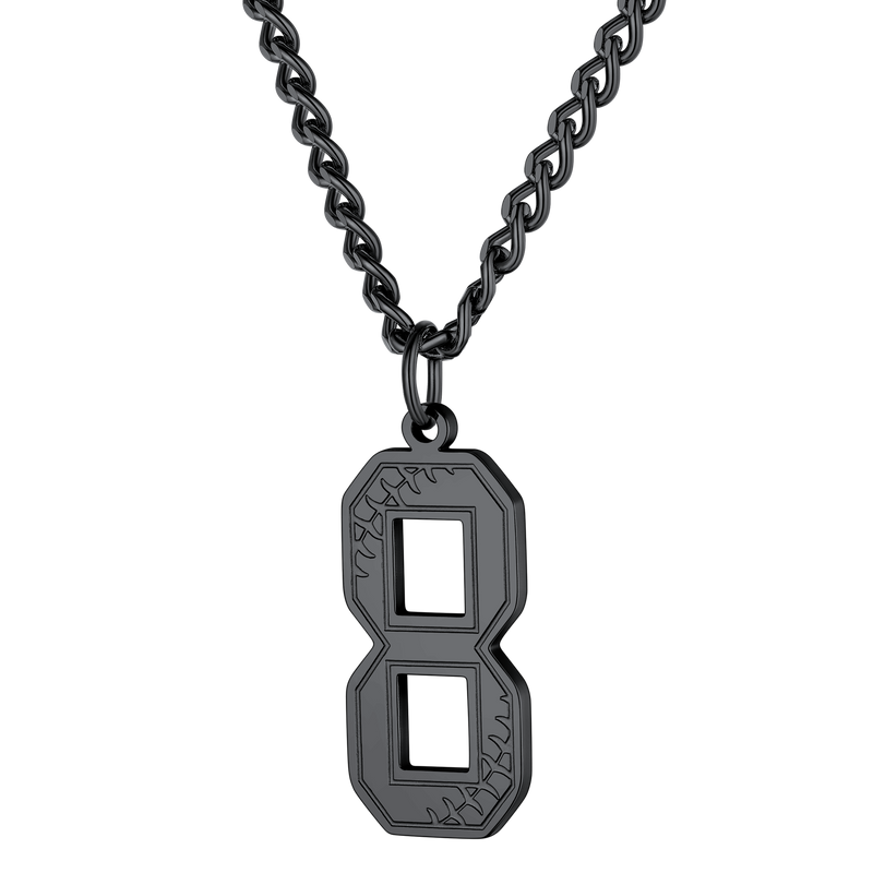 Custom Baseball Jersey Number Pendant Necklace for