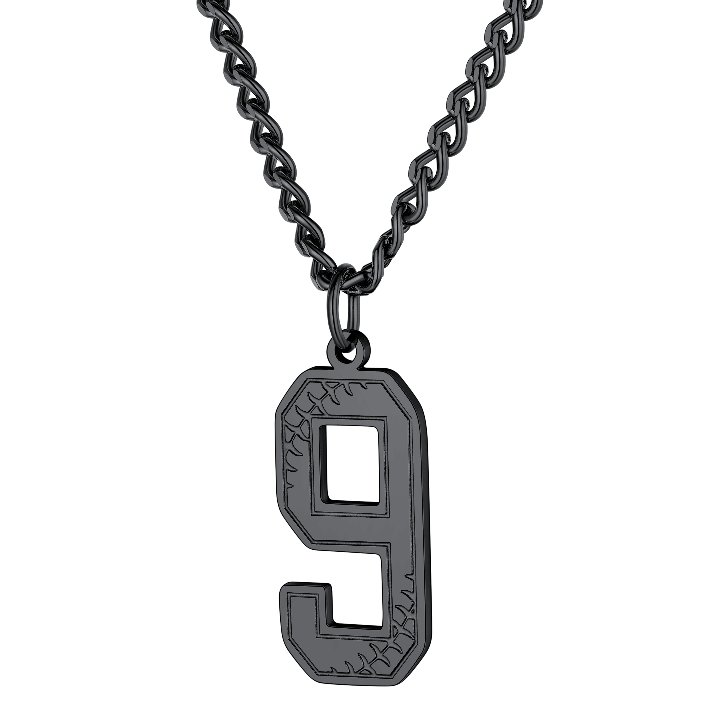 Custom Baseball Jersey Number Pendant Necklace for