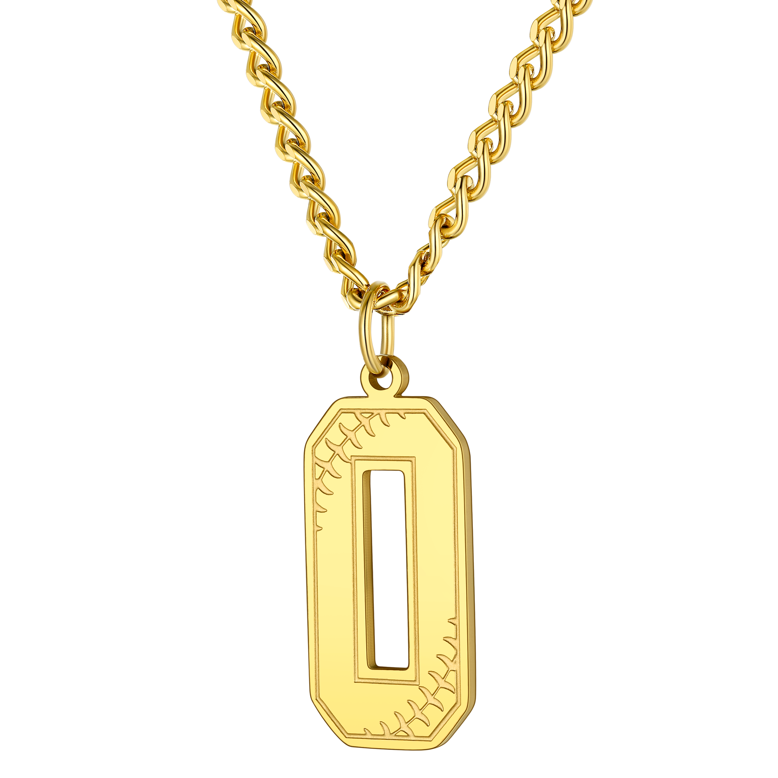 Custom Baseball Jersey Number Pendant Necklace for
