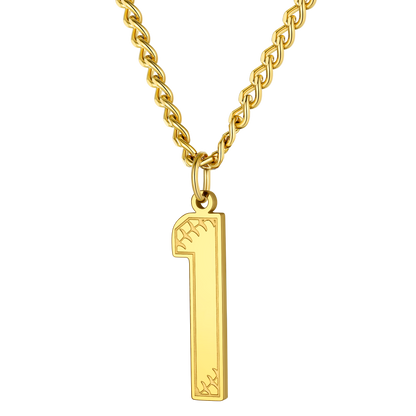 Custom Baseball Jersey Number Pendant Necklace for