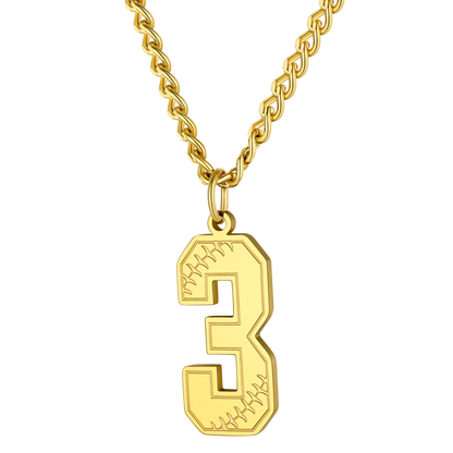 Custom Baseball Jersey Number Pendant Necklace for