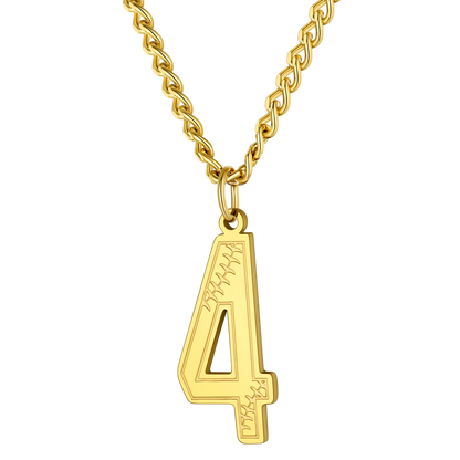 Custom Baseball Jersey Number Pendant Necklace for