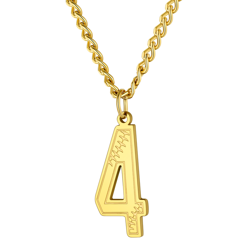 Custom Baseball Jersey Number Pendant Necklace for