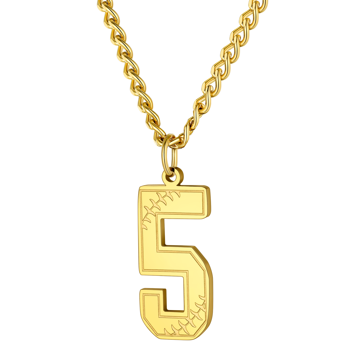 Custom Baseball Jersey Number Pendant Necklace for