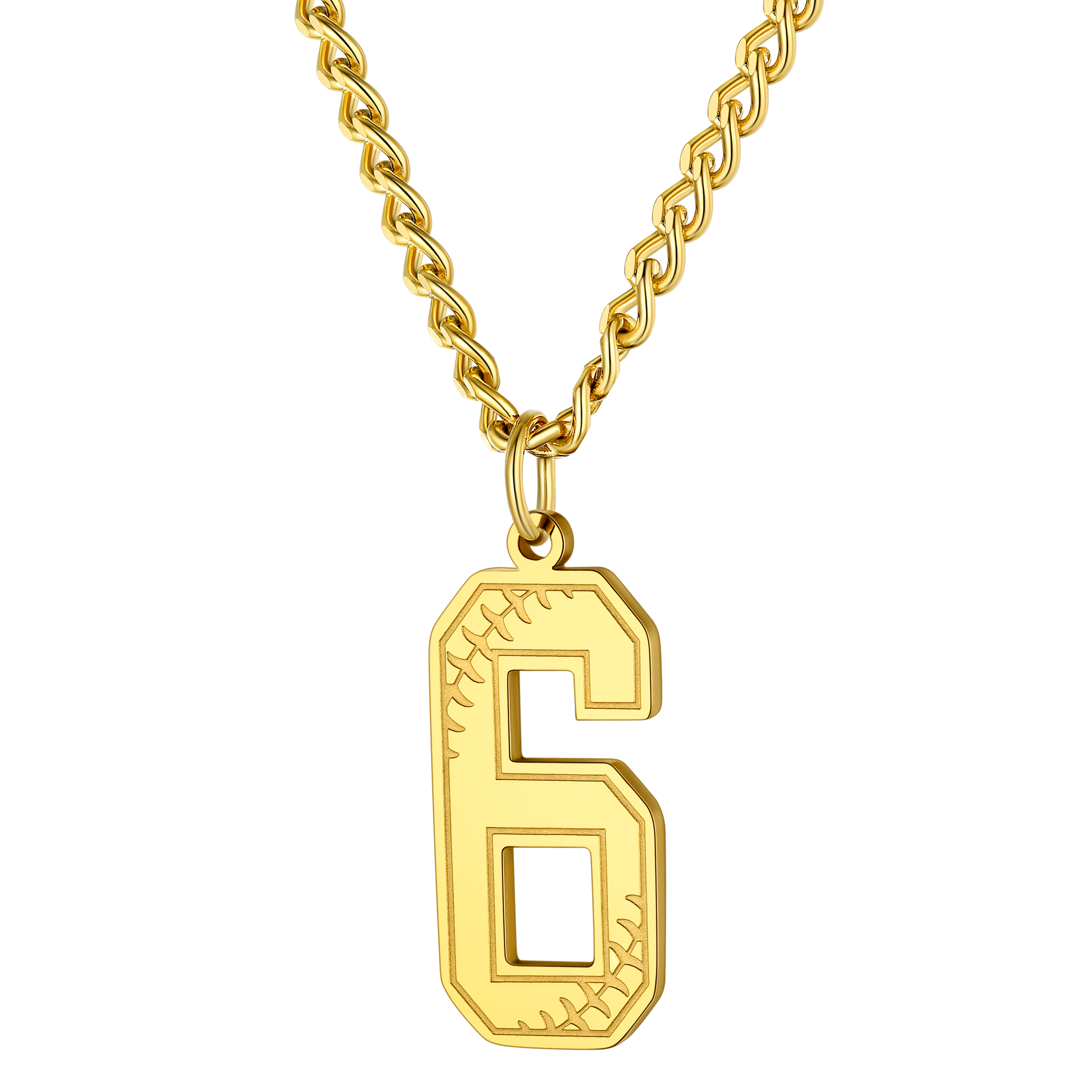 Custom Baseball Jersey Number Pendant Necklace for
