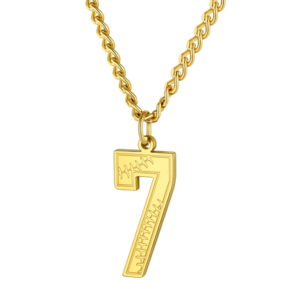 Custom Baseball Jersey Number Pendant Necklace for